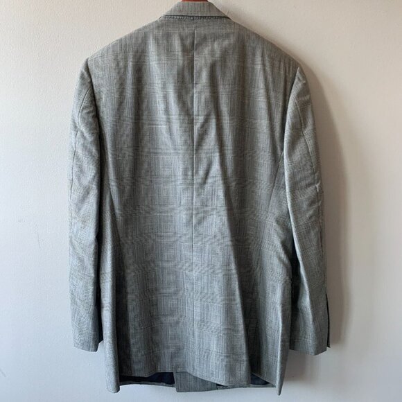 Vintage Norman Hilton Double Breasted Blazer Peak Lapel Wool Windowpane USA made - Picture 6 of 10
